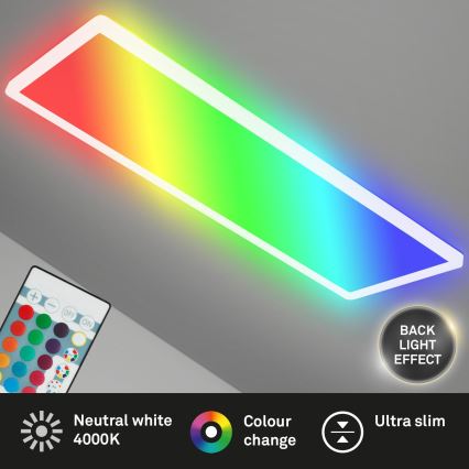 Briloner 7404-016 - Panel LED RGBW regulable de montaje en superficie LED/22W/230V 4000K + mando a distancia