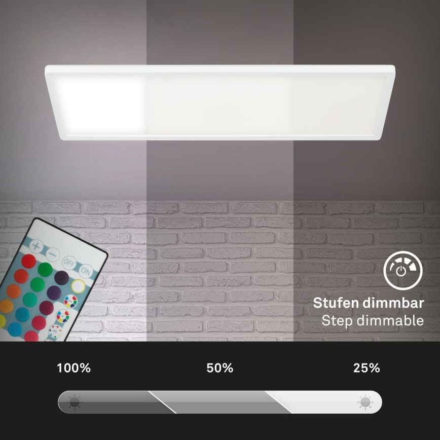 Briloner 7404-016 - Panel LED RGBW regulable de montaje en superficie LED/22W/230V 4000K + mando a distancia