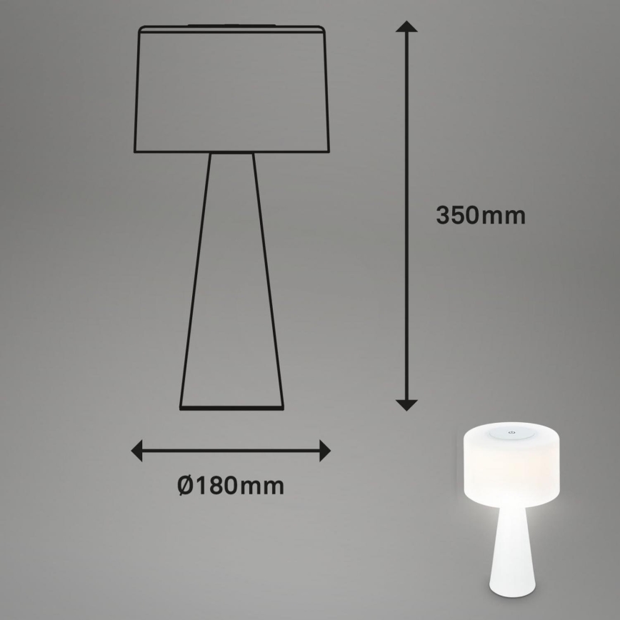 Briloner 7420016 - LED Regulable Recargable táctil exterior lámpara de mesa LED/4W/5V IP44 3000K blanco