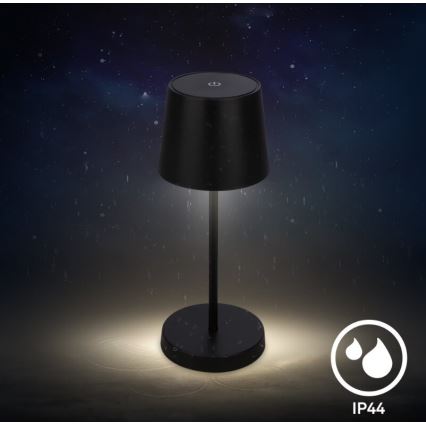 Briloner 7423015 - Lámpara de mesa LED para exterior recargable y regulable LED/2,6W/5V IP44 2000 mAh negro
