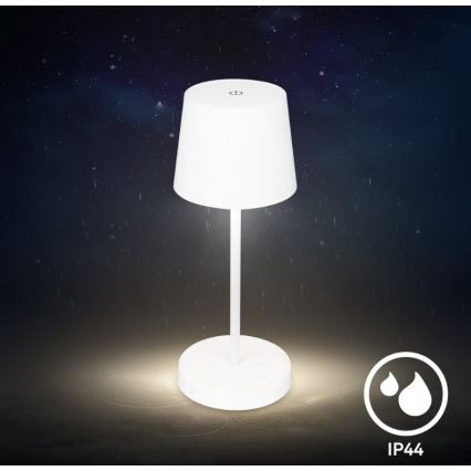 Briloner 7423016 - Lámpara de mesa exterior recargable LED regulable LED/2,6W/5V 2000mAh IP44 blanca