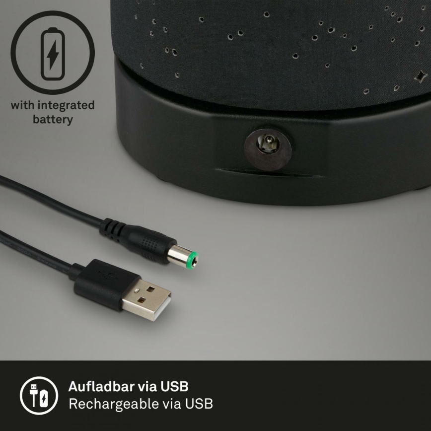 Briloner 7449-015 - Lámpara LED táctil regulable para exterior STARRY SKY LED/3W/5V IP44 negro