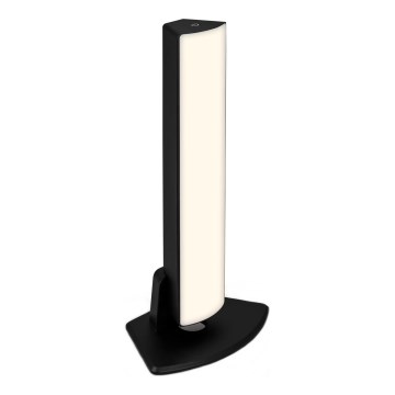 Briloner 7474-015 - Lámpara de mesa exterior recargable LED táctil regulable 2 en 1 LED/7W/5V 2x2200 mAh USB 3000K IP44 negra