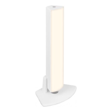 Briloner 7474-016 - Lámpara de mesa exterior recargable LED táctil regulable 2 en 1 LED/7W/5V 2x2200 mAh USB 3000K IP44 blanca