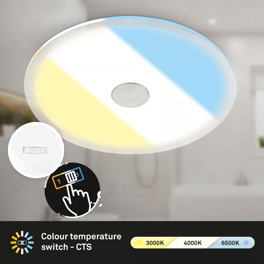 Briloner 7482019 - Luminaria empotrada LED para baño LED/14W/230V 3000/4000/6500K IP44 blanco