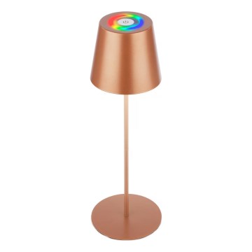 Briloner 7510013 - Lámpara de mesa recargable para exterior CALIDA LED RGBW regulable, 2,5W/5V, IP44, 1200 mAh, color bronce