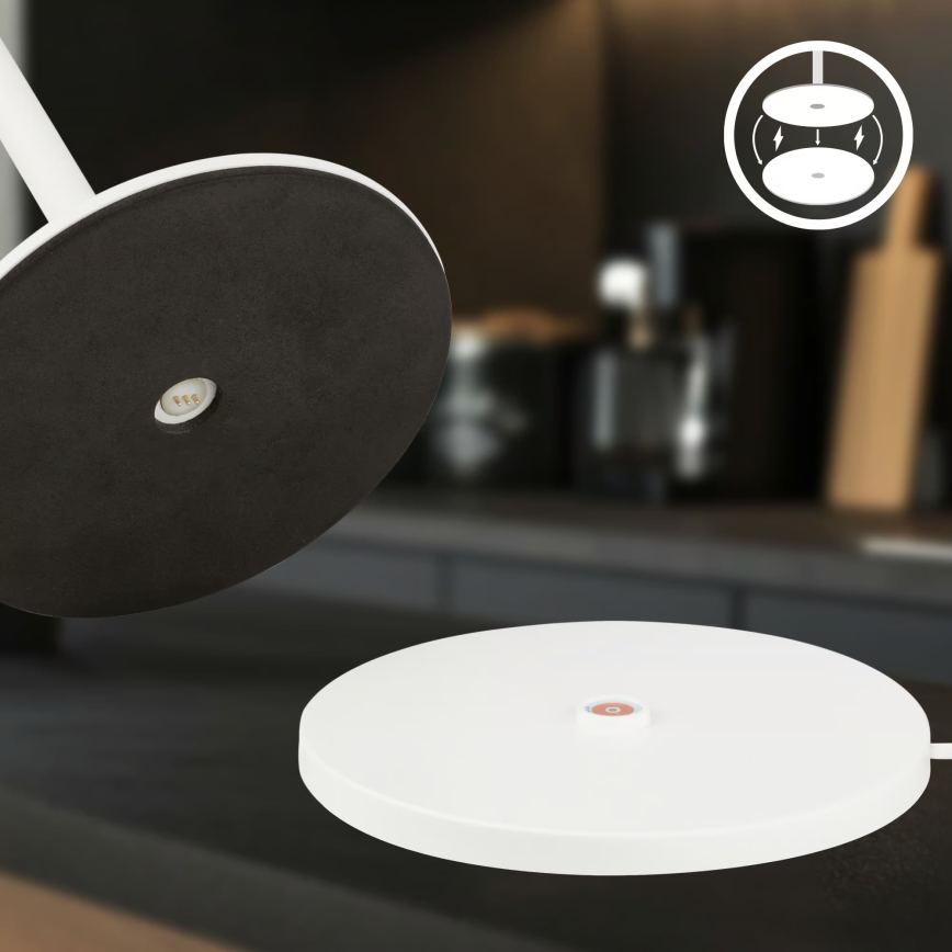 Briloner 7517016 - Lámpara de mesa recargable para exterior LED RGBW regulable CILANO LED/3W/5V IP44 2000 mAh blanco