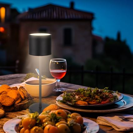 Briloner 7521015 - Lámpara de mesa recargable LED regulable para exterior SIGO LED/2,5W/5V IP44 2600 mAh negra