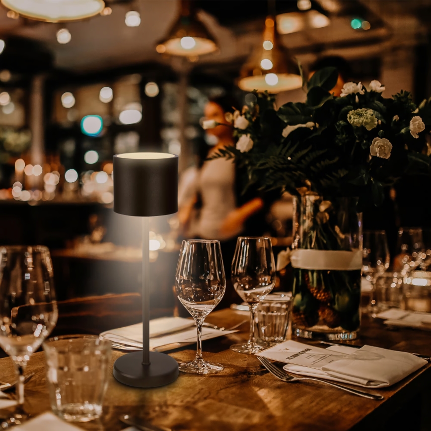 Briloner 7521015 - Lámpara de mesa recargable LED regulable para exterior SIGO LED/2,5W/5V IP44 2600 mAh negra