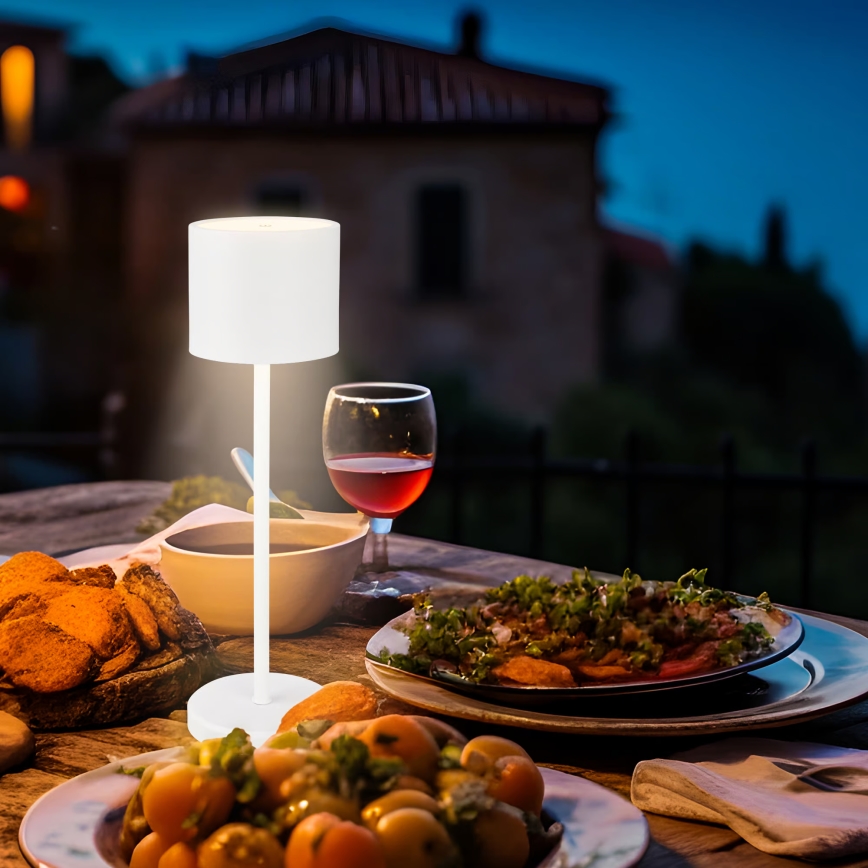 Briloner 7521016 - Lámpara de mesa recargable regulable para exterior SIGO LED/2,5W/5V IP44 2600 mAh blanca