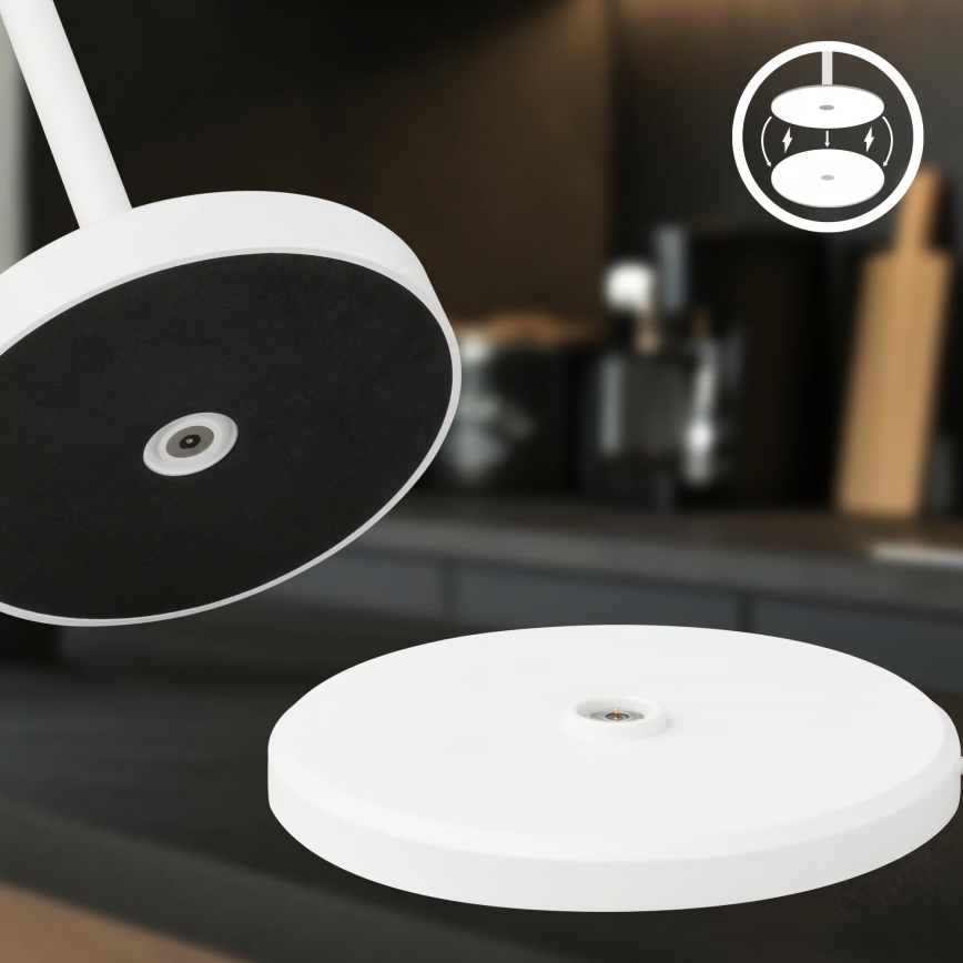 Briloner 7521016 - Lámpara de mesa recargable regulable para exterior SIGO LED/2,5W/5V IP44 2600 mAh blanca