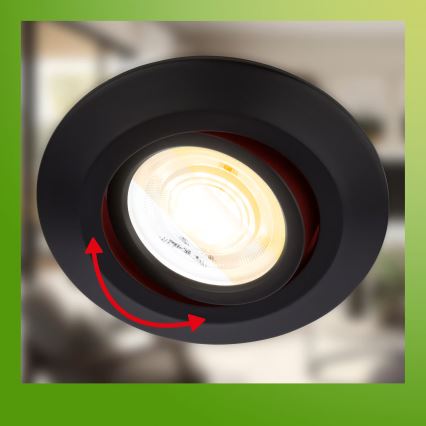 Briloner 7586035 - JUEGO 3x lámparas empotradas LED para baño KLIRA 1xLED/4,9W/230V 2500/3000/4000K IP23 negro