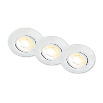 Briloner 7586036 - Juego de 3 focos empotrables LED para baño KLIRA LED/4,9W/230V 2500/3000/4000K IP23 blanco