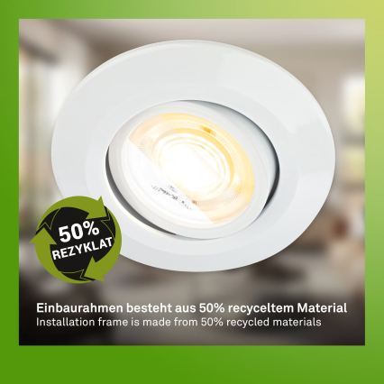 Briloner 7586036 - Set de 3 focos empotrados LED para baño KLIRA 1xLED/4,9W/230V 2500/3000/4000K IP23 blanco