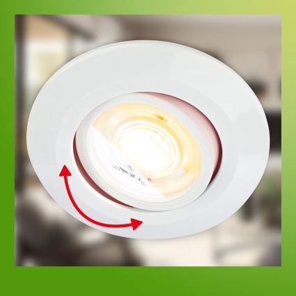 Briloner 7586036 - Set de 3 focos empotrados LED para baño KLIRA 1xLED/4,9W/230V 2500/3000/4000K IP23 blanco