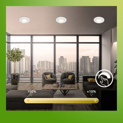 Briloner 7589036 - Juego de 3 downlights empotrados LED regulables para baño KLIRA LED/4,9W/230V 2500/3000/4000K IP44 blanco