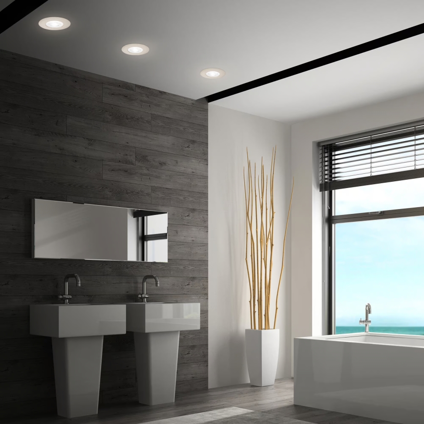 Briloner 7605032 - Juego de 3 downlights empotrables LED para baño 3xLED/4,9W/230V 2700/4000/6500K IP44 cromo mate