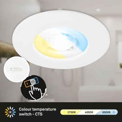 Briloner 7605036 - Juego de 3 luminarias empotradas para baño 3xLED/4,9W/230V IP44 blanco