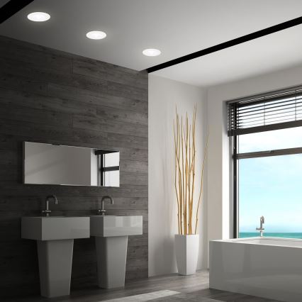 Briloner 7605036 - Juego de 3 downlights empotrables para baño LED/4,9W/230V 2700/4000/6500K IP44 blanco