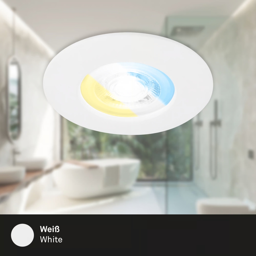 Briloner 7605036 - Juego de 3 luminarias empotradas LED para baño 3xLED/4,9W/230V 2700/4000/6500K IP44 blanco