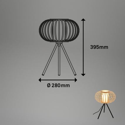 Briloner 7759011 - Lámpara de mesa 1xE27/10W/230V bambú