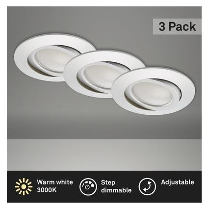 Briloner 8309-039 - SET 3x Lámpara empotrable de baño LED regulable LED/5W/230V IP23