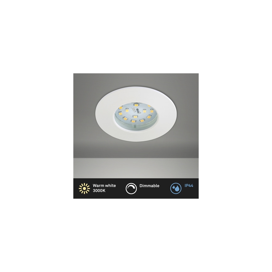 Briloner 8316-016 - Luminaria empotrada LED regulable para baño LED/5,5W/230V IP44 blanca
