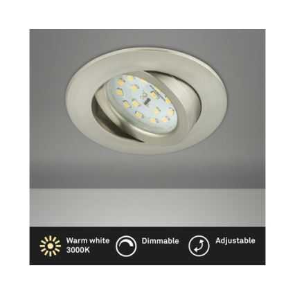 Briloner 8317-012 - Empotrable LED regulable para baño, 5,5 W / 230 V, IP23, cromo mate