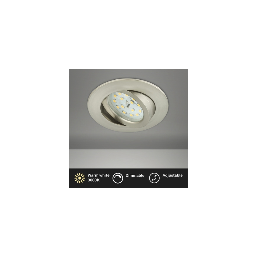 Briloner 8317-012 - Empotrable LED regulable para baño, 5,5 W / 230 V, IP23, cromo mate