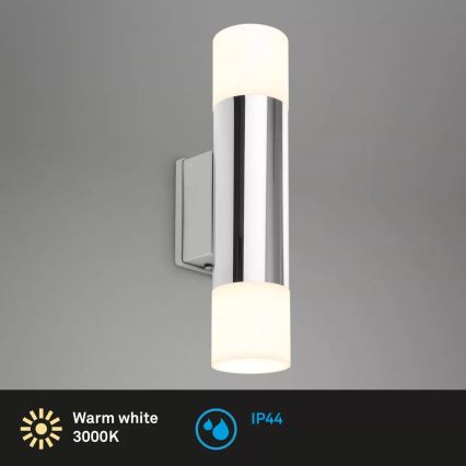 Briloner - Aplique LED de pared para baño 2xGU10/4,8W/230V IP44 3000K cromo brillante
