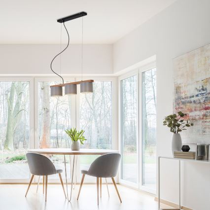 Briloner - Lámpara colgante RHON 3xE14/25W/230V árbol de caucho
