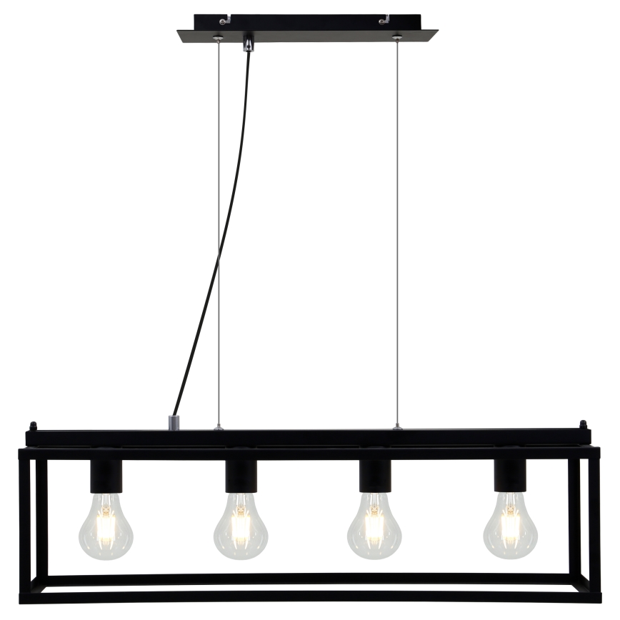 Briloner - Lámpara de araña con cable BLACK STEEL 4xE27/40W/230V