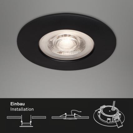Briloner - SET 3x Lámpara empotrada LED para baños LED/4,9W/230V IP44 negro