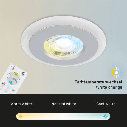 Briloner - SET 3x LED RGBW Lámpara empotrable regulable para el baño LED/5W/230V 3000-6500K IP44 + control remoto