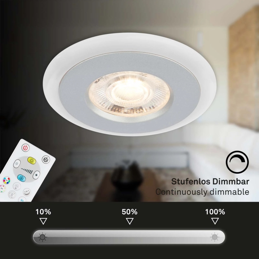 Briloner - SET 3x LED RGBW Lámpara empotrable regulable para el baño LED/5W/230V 3000-6500K IP44 + control remoto
