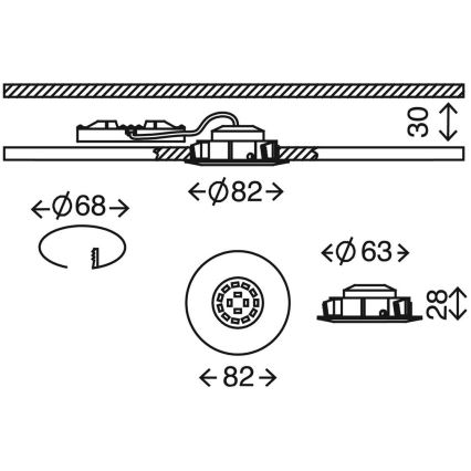 Briloner 7296-011 - Lámpara empotrable de baño LED regulable ATTACH LED/6,5W/230V IP23 antracita