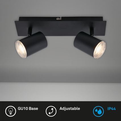 Briloner  10476221 - Foco de baño 2xGU10/5W/230V IP44 negro
