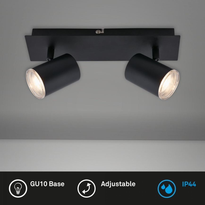Briloner  10476221 - Foco de baño 2xGU10/5W/230V IP44 negro