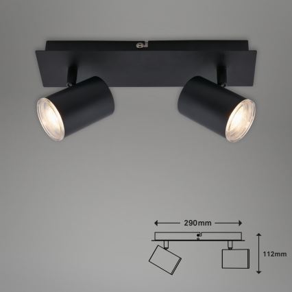 Briloner  10476221 - Foco de baño 2xGU10/5W/230V IP44 negro