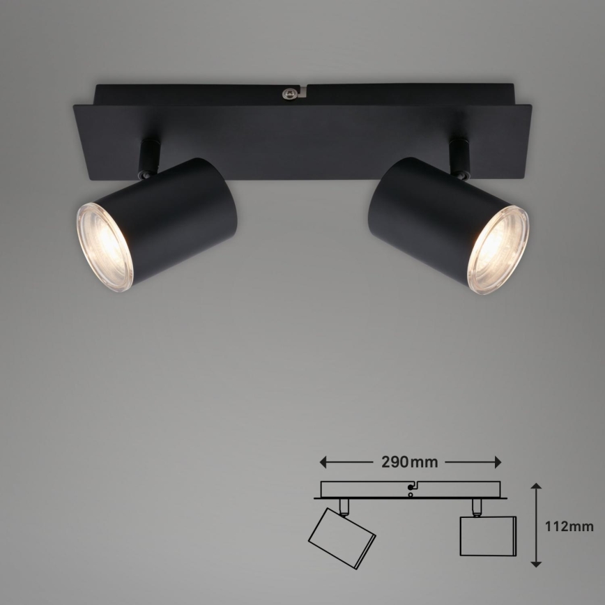 Briloner  10476221 - Foco de baño 2xGU10/5W/230V IP44 negro