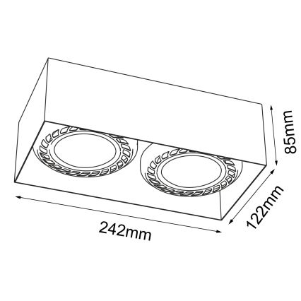 Brosline - Foco orientable 2xGU10/18W/230V negro