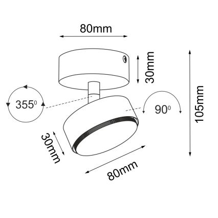 Brosline - Foco orientable 1xGX53/9W/230V blanco