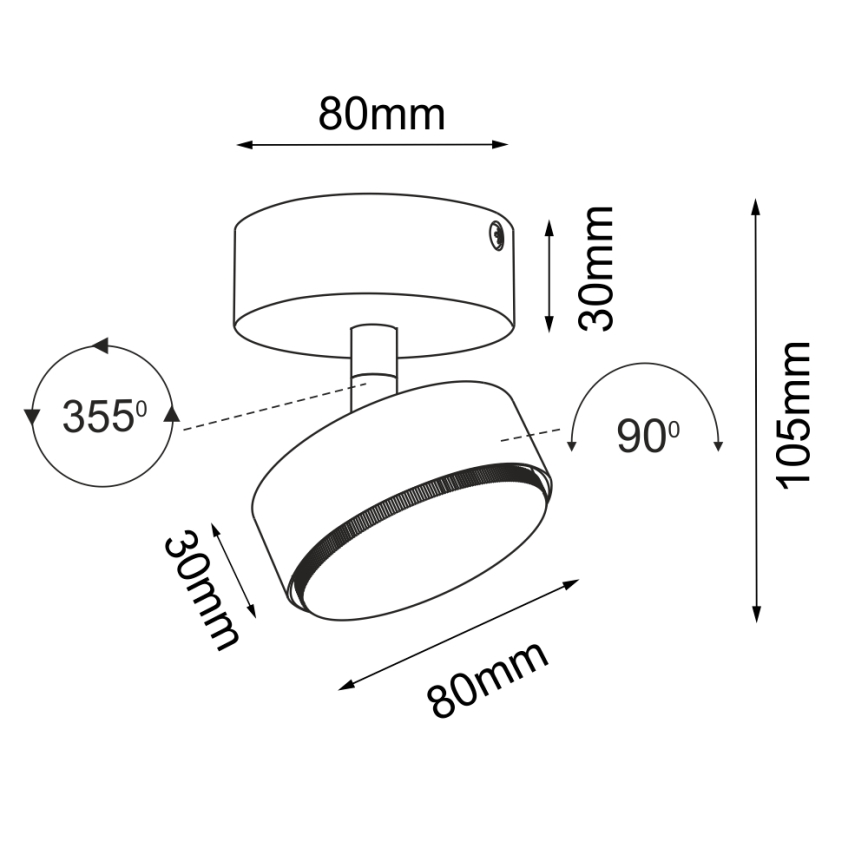 Brosline - Foco orientable 1xGX53/9W/230V blanco