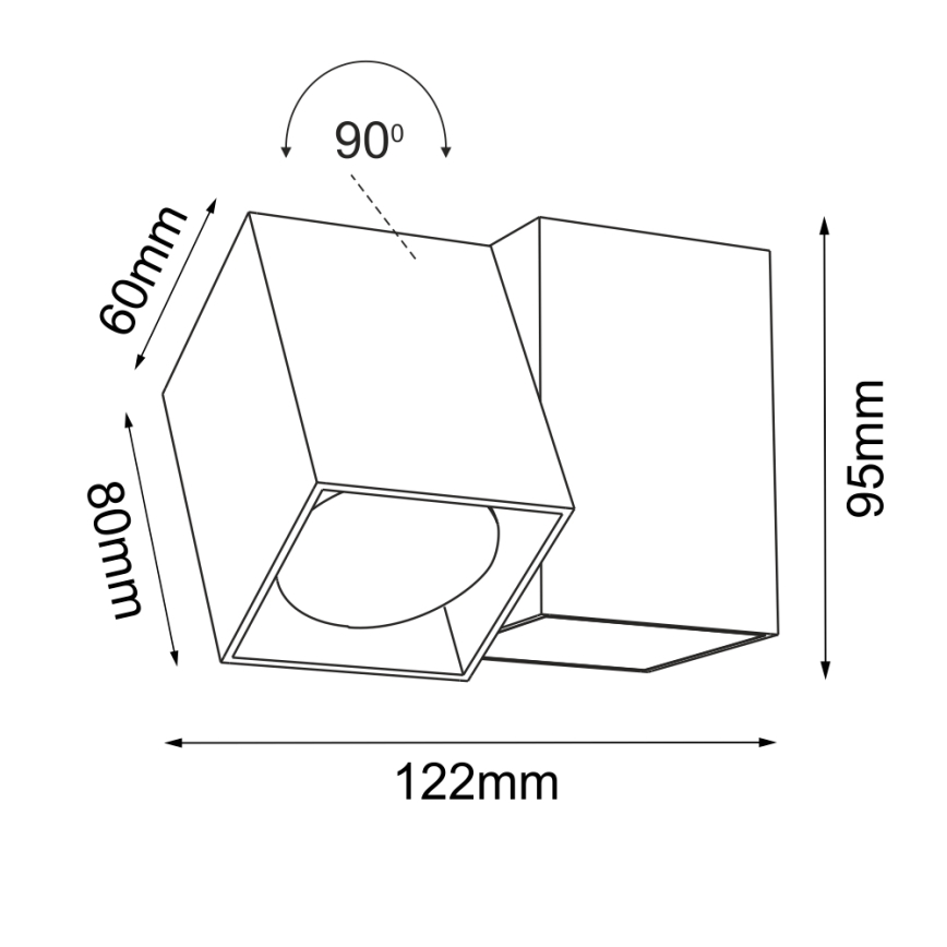 Brosline - Aplique de pared con foco 1xGU10/10W/230V blanco