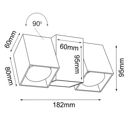 Brosline - Aplique de pared con focos 2xGU10/10W/230V blanco