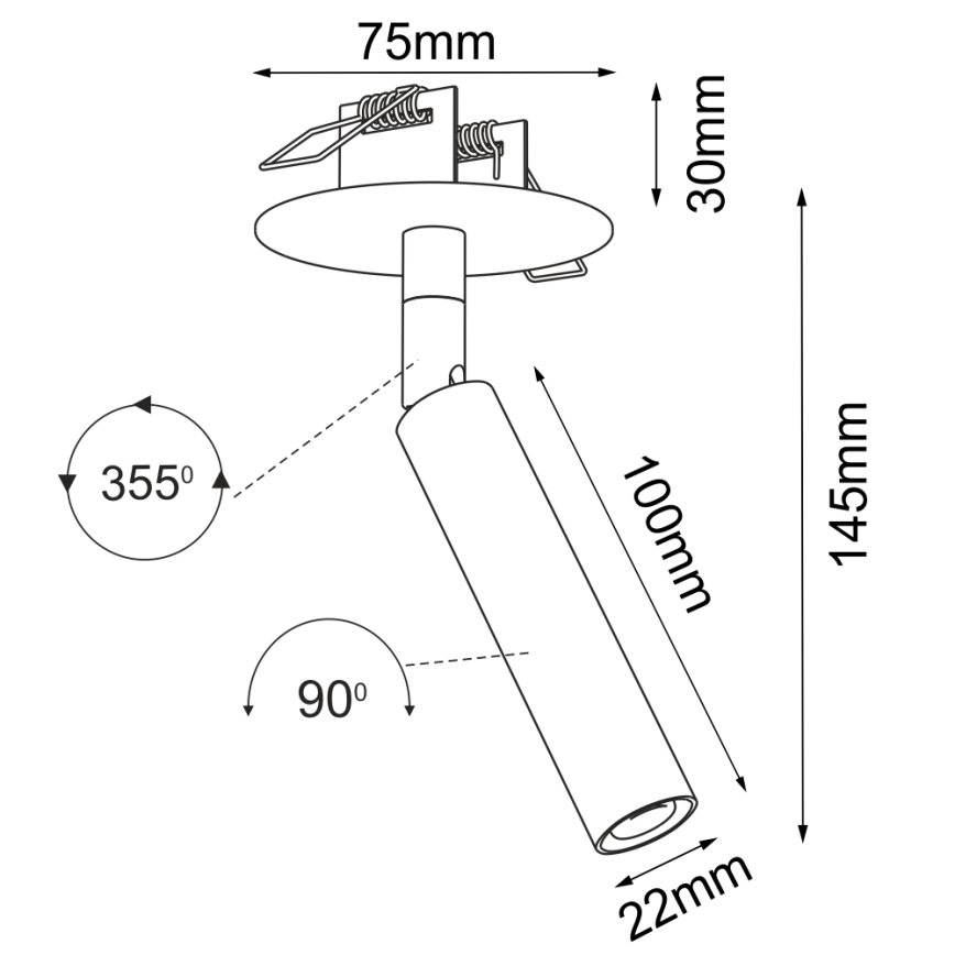 Brosline - Luminaria empotrable de techo 1xG9/2,5W/230V blanca