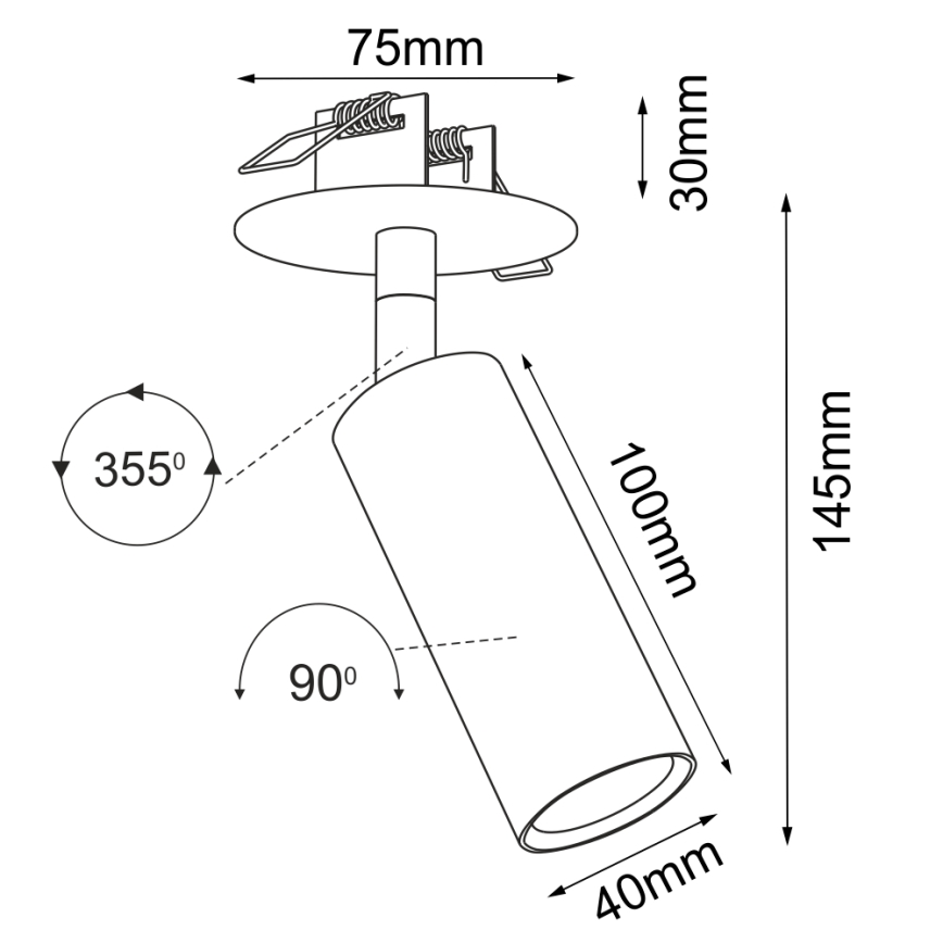 Brosline - Foco empotrable de techo 1xGU10/4W/230V blanco