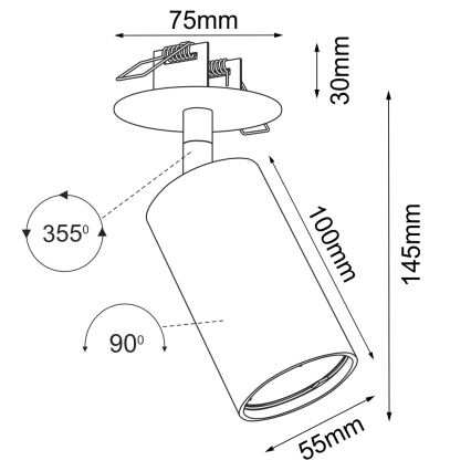 Brosline - Foco empotrable de techo 1xGU10/10W/230V blanco