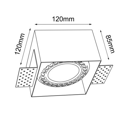 Brosline - Luminaria empotrable de techo 1xGU10/18W/230V blanca