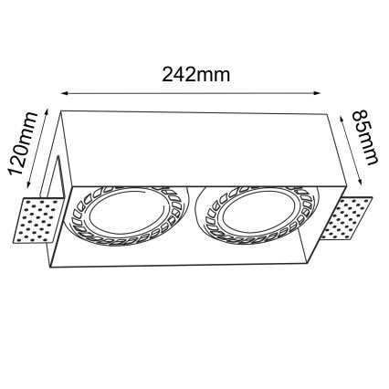 Brosline - Foco empotrable de techo 2xGU10/18W/230V negro